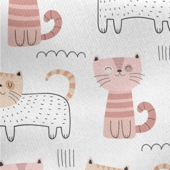 Smiling Cat In Unique Style Jersey Backed Fleece