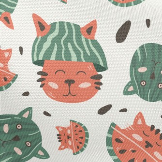 Fusion Of Cat And Watermelon Pongee