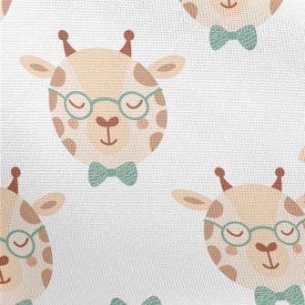 Giraffe Wearing Glasses And Bo Pongee