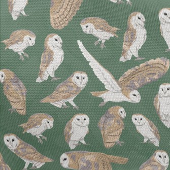 Barn Owl In Different Poses Pongee