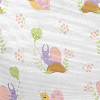Playful Snail Holding A Balloo Pongee