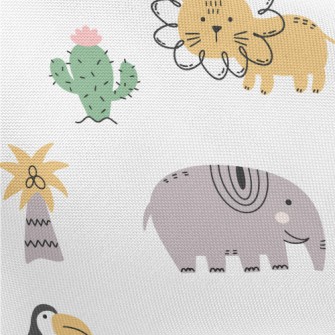 African Birds And Large Animal Pongee