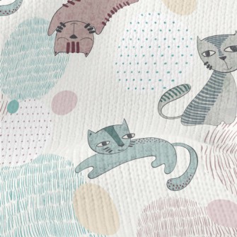 Naughty Cat With Unique Painti Stretch Jersey