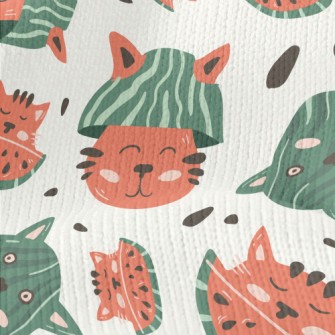 Fusion Of Cat And Watermelon Stretch Jersey
