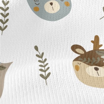 Cute Animals Wearing Wreaths Stretch Jersey