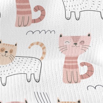 Smiling Cat In Unique Style Stretch Jersey