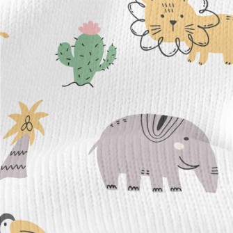 African Birds And Large Animal Stretch Jersey