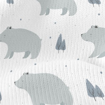 Big Gray Bear Beside Pine Tree Stretch Jersey