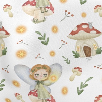 The Elf Sits On The Mushroom H Lightweight Cotton Poplin