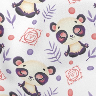 Panda In Meditation Lightweight Cotton Poplin