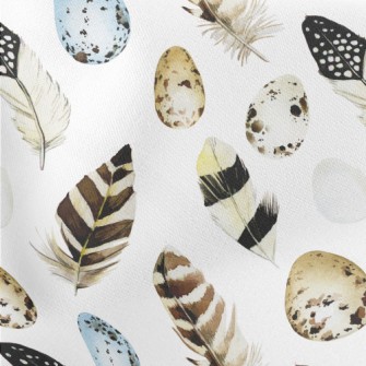 Easter Eggs And Feathers Lightweight Cotton Poplin