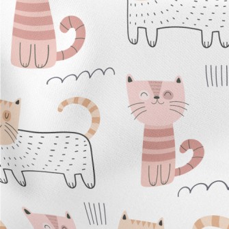 Smiling Cat In Unique Style Lightweight Cotton Poplin