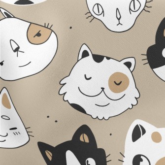 Naughty Cat Showing Various Ex Lightweight Cotton Poplin