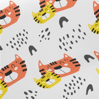 A Cat Family With Warm Smiles Midweight Cotton Poplin