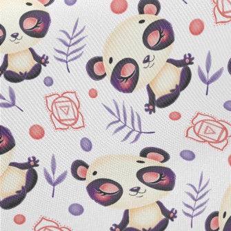Panda In Meditation Midweight Cotton Poplin