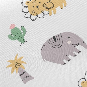 African Birds And Large Animal Midweight Cotton Poplin