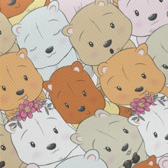 Various Stuffed Bears Midweight Cotton Poplin