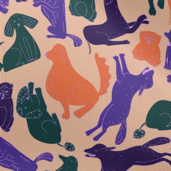Silhouette Line Colored Dog Chiffon