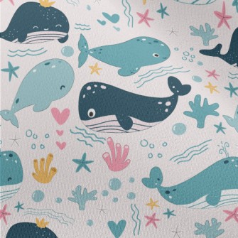 Cute Whale Painting Chiffon