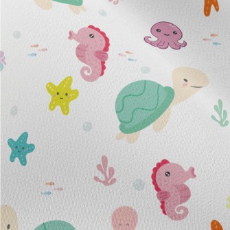 Cute Turtle And Marine Life Chiffon