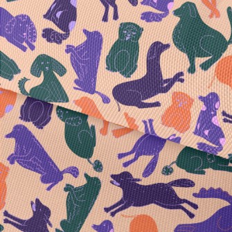 Silhouette Line Colored Dog Waterproof Oxford