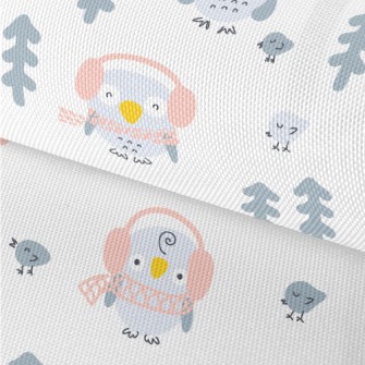 Winter Forest Owl Waterproof Oxford