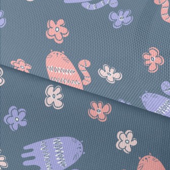 Colorful Gentle Cat Flowers Waterproof Oxford