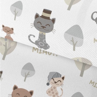 Gentleman Cat And Nightcap Cat Waterproof Oxford