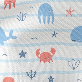 Cute And Gentle Sea Creatures Waterproof Canvas