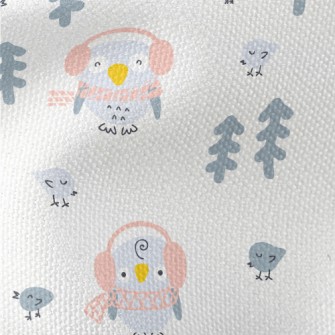 Winter Forest Owl Waterproof Canvas