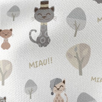 Gentleman Cat And Nightcap Cat Waterproof Canvas