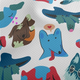 Colorful Graffiti Dog Athletic Mesh Flat Back
