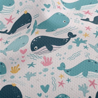 Cute Whale Painting Athletic Mesh Flat Back
