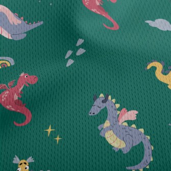 Cartoon Cute Dragon Athletic Mesh Flat Back