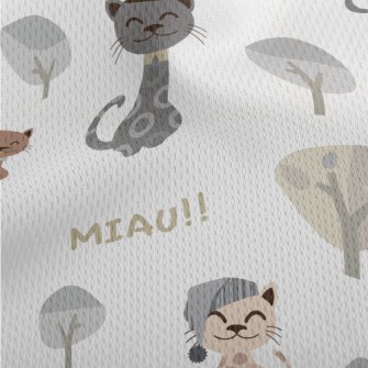 Gentleman Cat And Nightcap Cat Athletic Mesh Flat Back