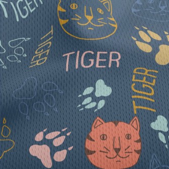 Simple Color Line Cat Athletic Mesh Flat Back