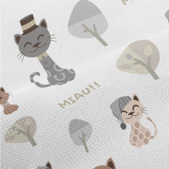 Gentleman Cat And Nightcap Cat Performance Linen
