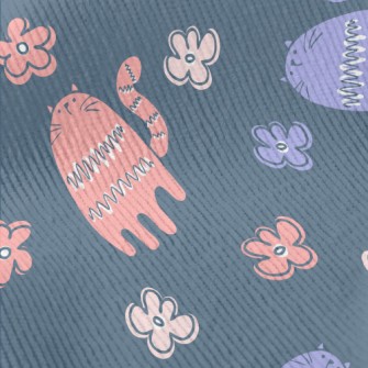 Colorful Gentle Cat Flowers Standard Corduroy