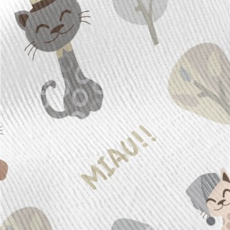 Gentleman Cat And Nightcap Cat Standard Corduroy