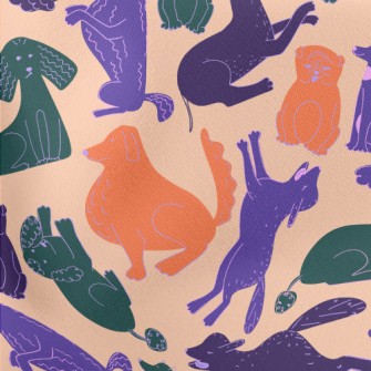 Silhouette Line Colored Dog Stretch Ponte