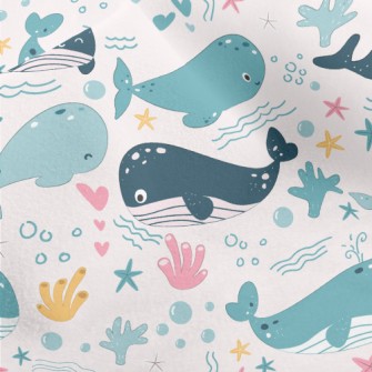 Cute Whale Painting Micro Fleece