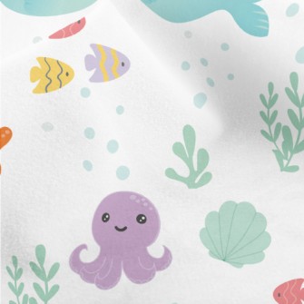 Cute And Lovely Marine Creatur Micro Fleece