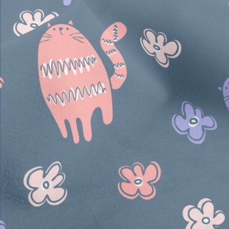 Colorful Gentle Cat Flowers Micro Fleece