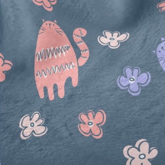 Colorful Gentle Cat Flowers Minky