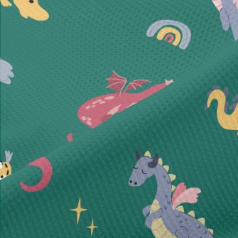 Cartoon Cute Dragon Piqué
