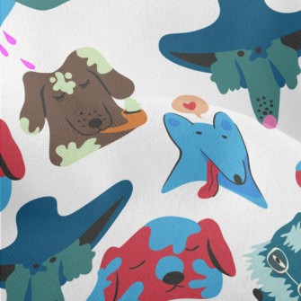 Colorful Graffiti Dog Lightweight Performance Linen