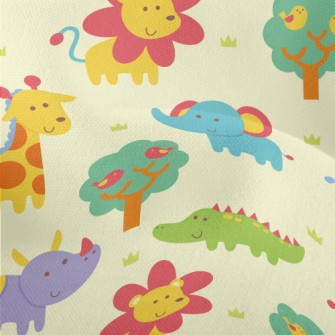 Cute And Adorable African Anim Lightweight Performance Linen