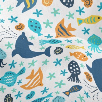 Beautiful Marine Life Lightweight Performance Linen