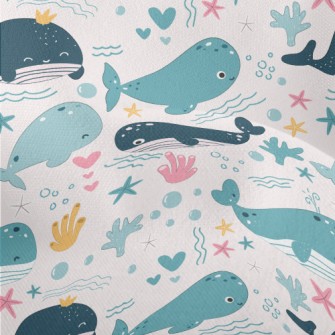 Cute Whale Painting Lightweight Performance Linen