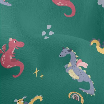 Cartoon Cute Dragon Lightweight Performance Linen